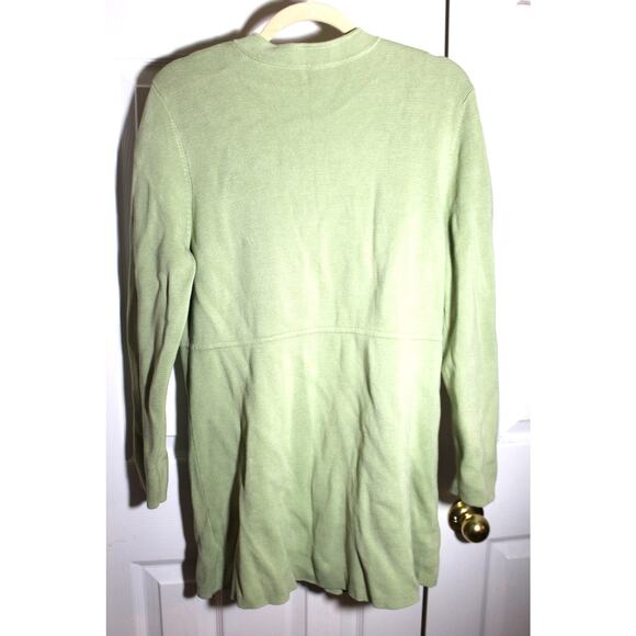 Eileen Fisher Green Silk/Cotton Blend Cardigan Sweater sz M - Picture 2 of 4